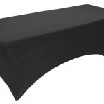 Gowinex Black 8 ft Spandex Fitted Stretch Tablecloth Table Cover, Size: 8ft (30x96 inches)