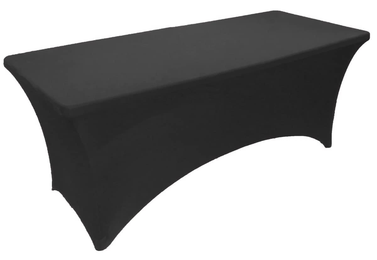 ffb4b827ac31cdf80c8c4231fa03881ecdf94f6b419a9a1cf094f21ff70b4585.jpg Gowinex Black 8 ft Spandex Fitted Stretch Tablecloth Table Cover, Size: 8ft (30x96 inches) - Image 1