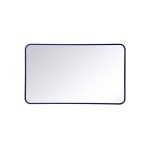 Timeless Home 40 in. H x 24 in. W Blue Modern Soft Corner Rectangular Wall Mirror