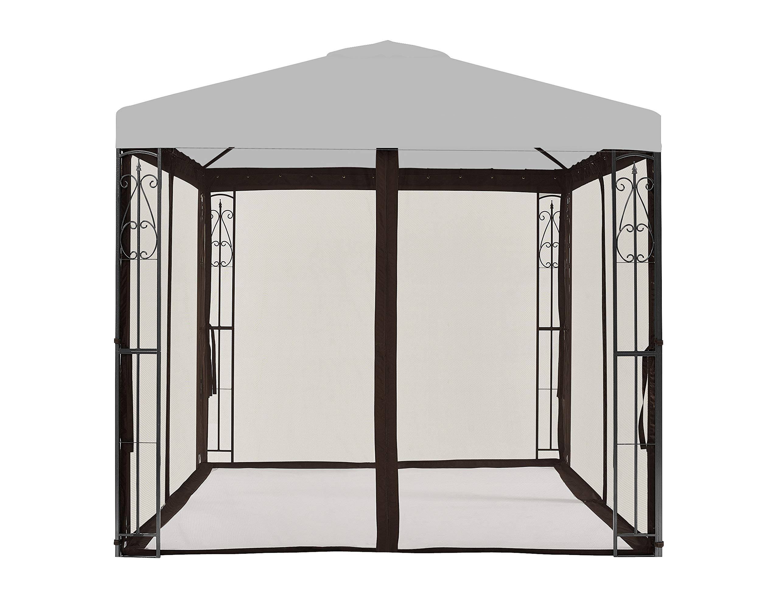 Apex Garden Replacement Mosquito Netting for 8' x 8' Gazebo, Brown
