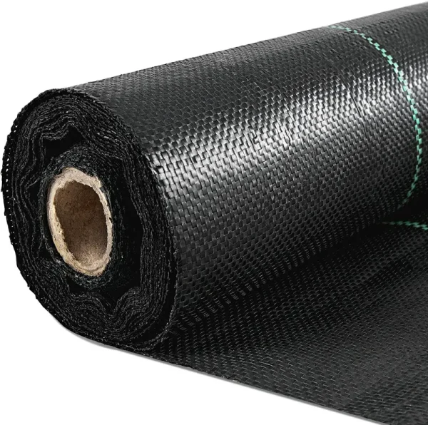Happybuy 6.5FTx330FT Premium Weed Barrier Landscape Fabric Heavy Duty 3.2oz, Woven Weed Control Gardening Mat, High Permeability Good for Flower Bed