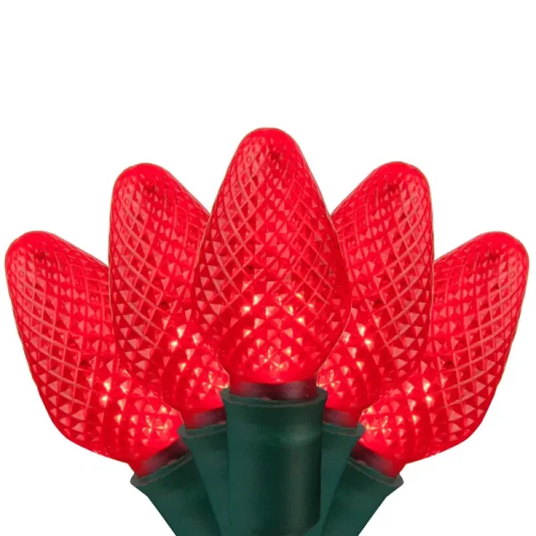 Wintergreen Lighting 25 C7 LED Christmas Lights, Red