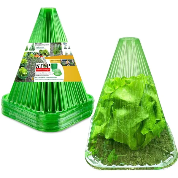 Fshow Garden Cloches,20 Pack Reusable Plant Bell Cover,Bell Jar Cloches for Protection Against Sun, Frost, Snails etc. (Green)