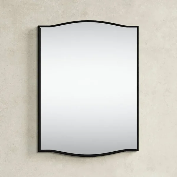 Meagan Beveled Accent Mirror Birch Lane Finish: Black, Size: 24" x 18"