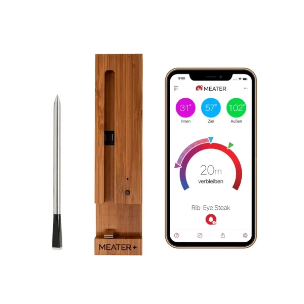 MEATER Plus | Bluetooth Long Range Smart Meat Thermometer | Brown Sugar Color | for Oven, Grill, Kitchen, BBQ, Smoker, Rotisserie