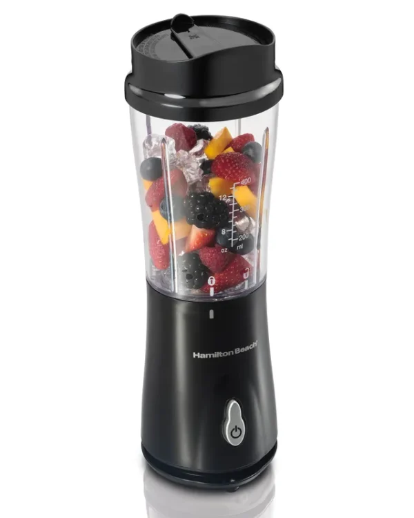 Hamilton Beach 14 oz Single Serve Blender with Travel Lid, Black
