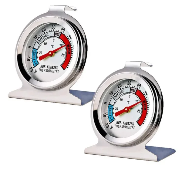 2 Pack Refrigerator Freezer Thermometer Large Dial