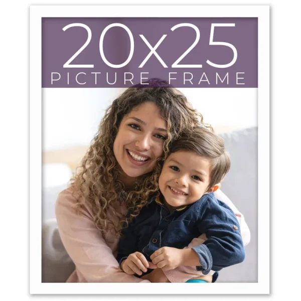 20x25 White Picture Frame - Wood Picture Frame Complete with UV - Bianca