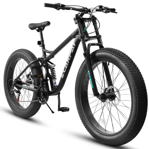 Ambifirner 26" Fat Tire Mountain Bike with Full Suspension - 4" Wide All - Terrain Tires & Shimano 21 - Speed Drivetrain - Outdoor Bike for Men/Women 85% Pre - Assembled Durable Design