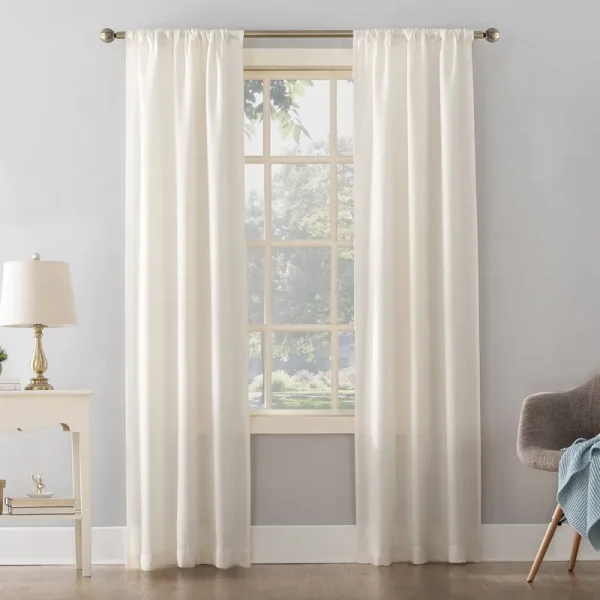 Mainstays Textured Solid Curtain Panel, Size: 38 x 63, Beige