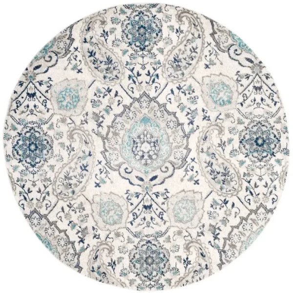 Katie Damask Cream/Light Gray Area Rug Mistana Rug Size: Round 6'7"