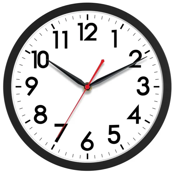 AKCISOT Wall Clock 10 inch Silent Non-Ticking Modern Wall Clocks Battery Operated - Analog Small Classic Clock for Office Home Bathroom Kitchen Bedroo