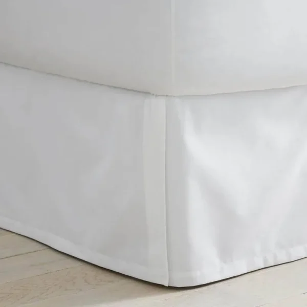 Company Cotton Wrinkle-Free 14 in. White Full Bed Skirt