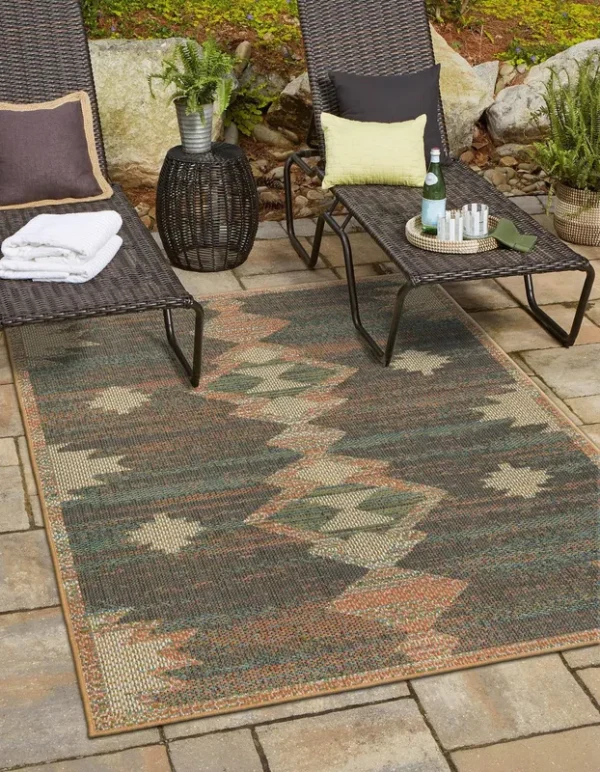 Baja Outdoor 6x9 Colorful Southwestern, Geometric Area Rug Indoor Outdoor Rug