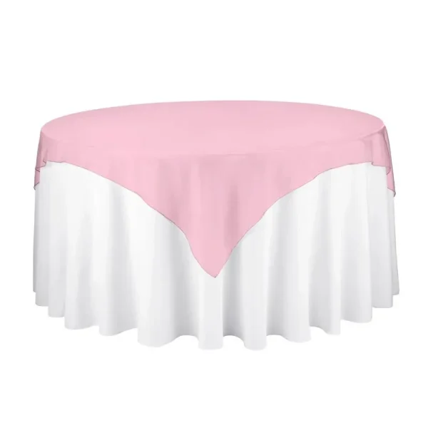 Linentablecloth 72-Inch Square Organza Overlay Fuchsia