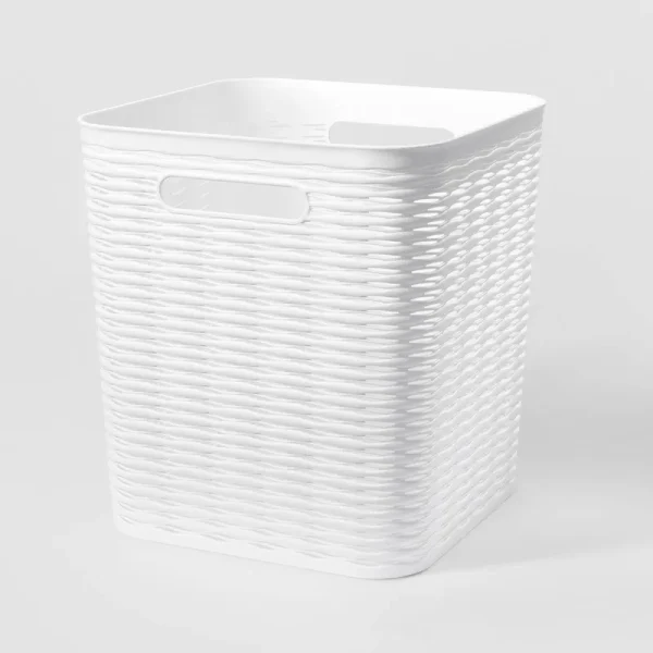 Wave 11" Cube Storage Bin White - Brightroom