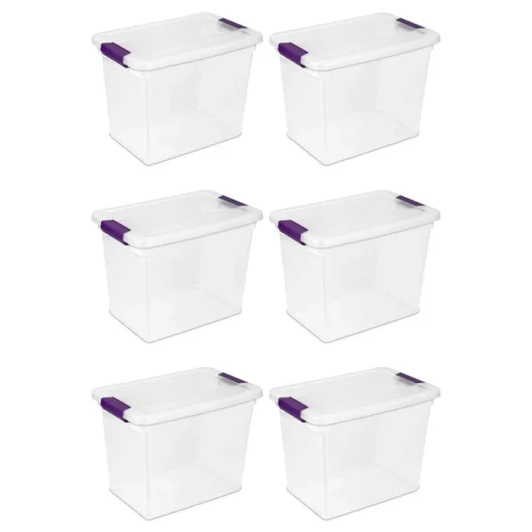 Sterilite 27 Qt. Clearview Latch Box Storage Bin Container ( 6 Pack)