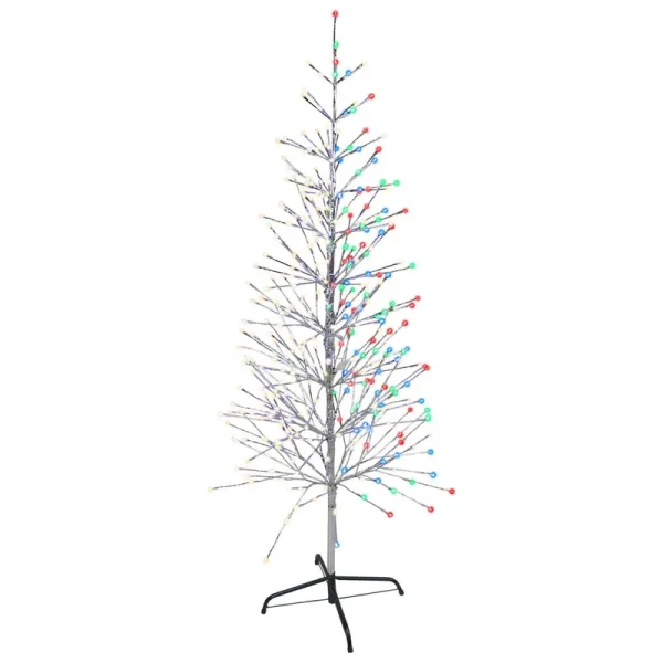 Celebrations Platinum LED Multi 5 ft. Twig Tree Pathway Decor