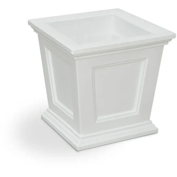 Mayne 16 in. Fairfield Square Planter - White
