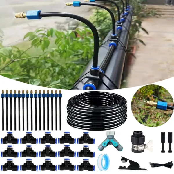 Atomizing kit,82FT 360 Degree Adjustable Copper Sprayer Atomizing System,9/12mm(ID/OD) trubing Watering Plant Devices Nozzle Emitters Sprinkler