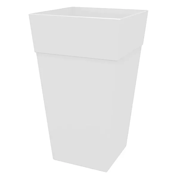 Bloem 25 x 14.65 x 14.65 in. Finley Resin Tall Tapered Planter Casper - White