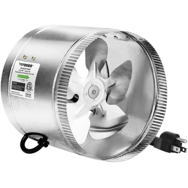 VIVOSUN 8 in. 420 CFM Inline Duct Fan with 5.5 ft. Grounded Power Cord