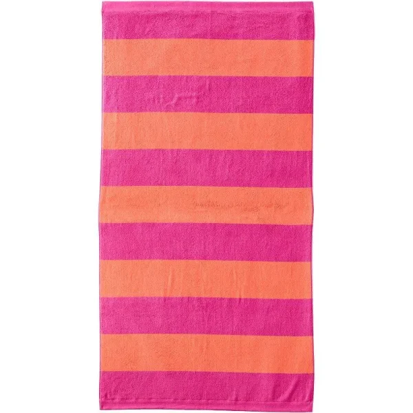Lands' End Cabana Stripe Beach Towel, Pink