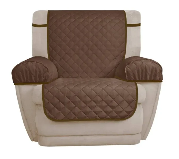 Mainstays 3-Piece Reversible Microfiber Recliner Chair Pet Cover Protector, Chocolate/Tan, Brown