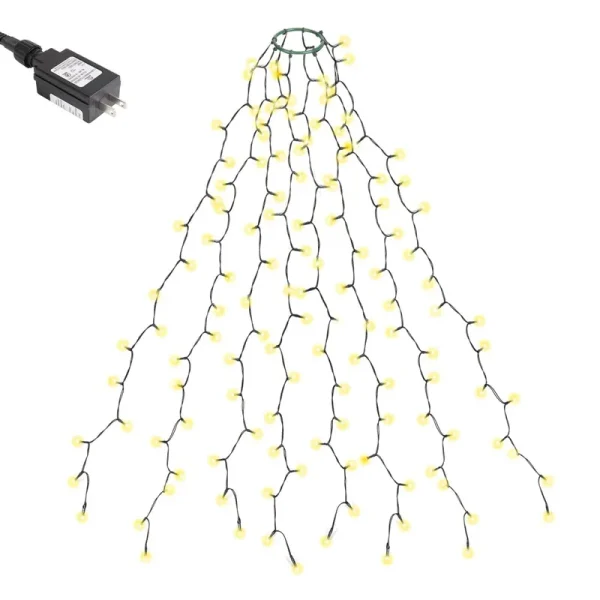 SALCAR Christmas Tree Lights 6.6ft x 8 Lines, 280 LEDs Fairy Lights for 6-8ft Christmas Tree, Easy to Install Tree Decoration Light String for