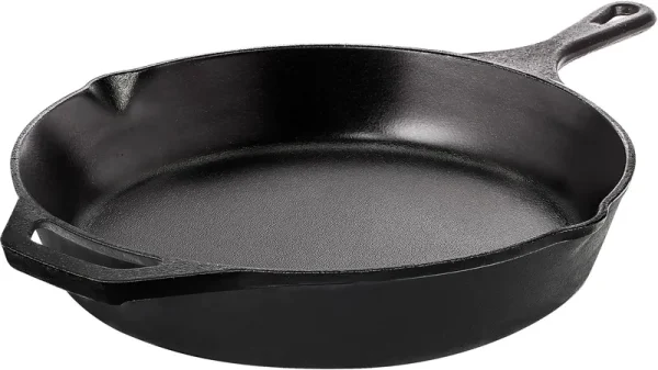 Utopia Kitchen - Saute Fry Pan - Chefs Pan, Pre-Seasoned Cast Iron Skillet - Nonstick Frying Pan 10.25 inch - Safe Grill Cookware for Indoor &
