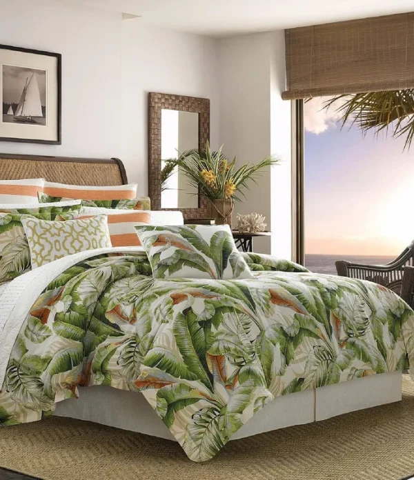 Tommy Bahama Palmiers Duvet Cover Set, Full/Queen - Green