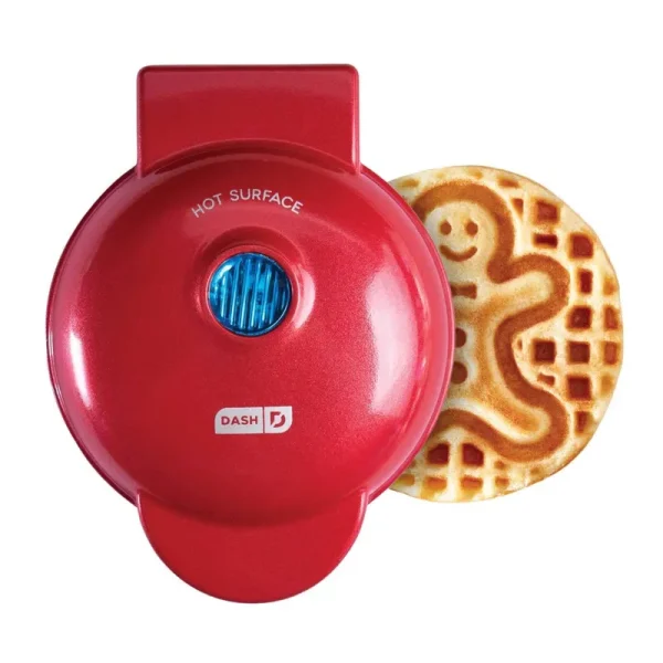 Dash Gingerbread Man Mini Waffle Maker - Red