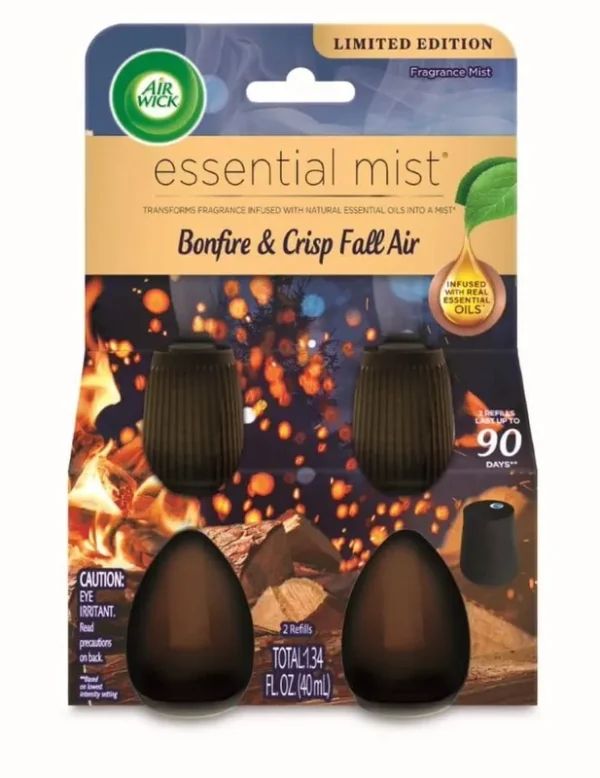 Air Wick Essential Mist Refill 2ct Bonfire & Crisp Fall Air Fall Scent Essential