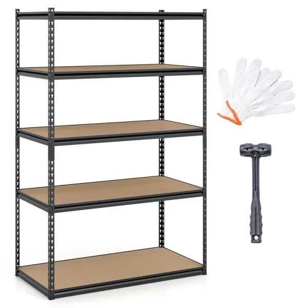 Giantex 5-Tier Metal Storage Shelves w/Adjustable Utility Rack (48" W x 24" D x 72" H)