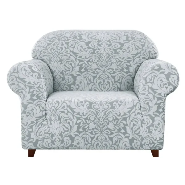 Subrtex Sofa Slipcover 1-Piece Jacquard Damask Couch Cover High Stretch Furniture Protector for Armchair in Living Room for Kids, Pets(Small,Light