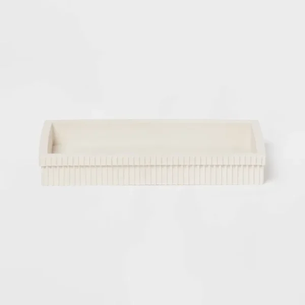 Room Essentials Ribbed White Bath Tray | Target