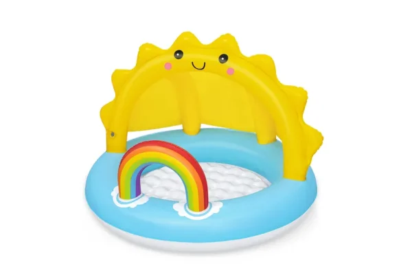 H2OGO! Play Day Sun Shaded Round Inflatable Baby Pool 39" x 29"