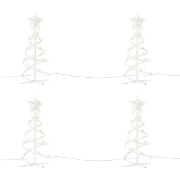 Home Accents Holiday 18 in. Warm White Spiral Tree LED Pathway Lights (Set of 4)
