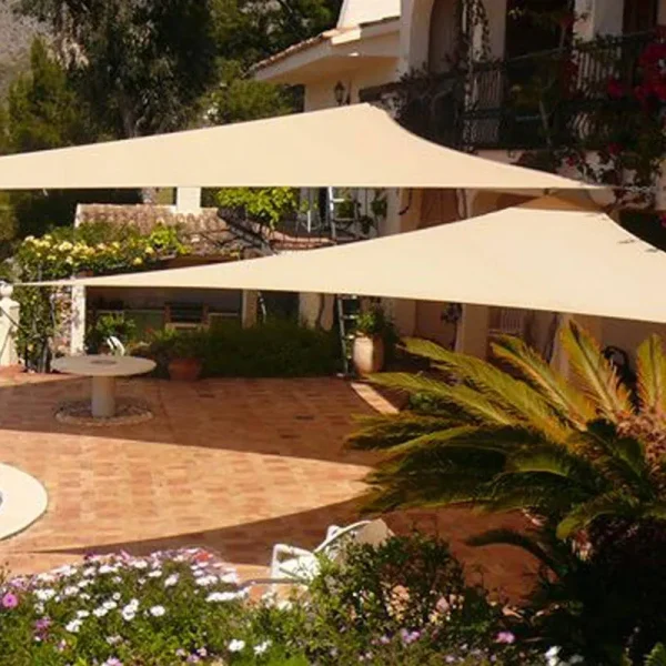 Shade&beyond Sun Shade Sail Triangle 2 Pack 12'x12'x12' Canopy Sand Outdoor UV Sunshade Sail for Patio Yard Backyard Garden Lawn