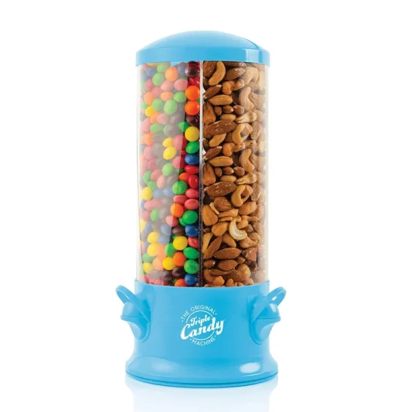 Handy Gourmet The Original Triple Candy Machine - Fun Candy & Nut Dispenser - New & Improved (Blue)