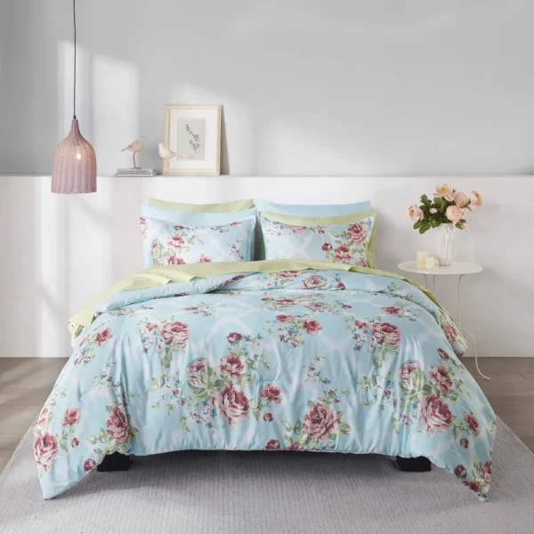 Comfort Spaces 9-Piece Down Alternative Queen Size Bed in A Bag Comforter Set