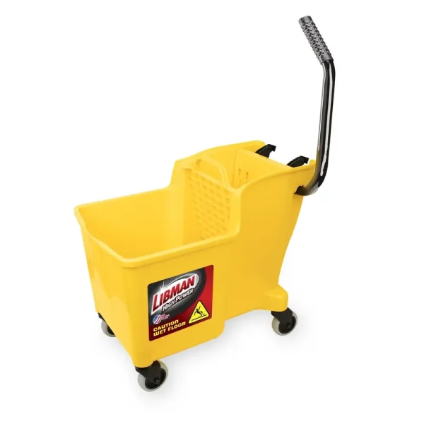 Libman Yellow 32 Quart Mop Bucket and Wringer with Rubber Caster Wheels