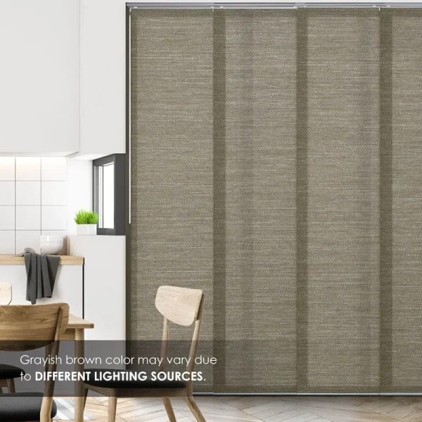 GoDear Design Adjustable Sliding Panel, Light Filtering, 45.8 inch-86 inch W x 96 inch H, Charcoal, Size: 45.8-86W x 96H, Brown