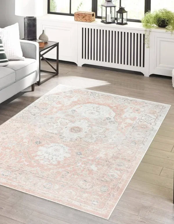 Rugs.com Madeline Vintage Collection Rug 5' x 8' Rose Pink Medium-Pile Rug per