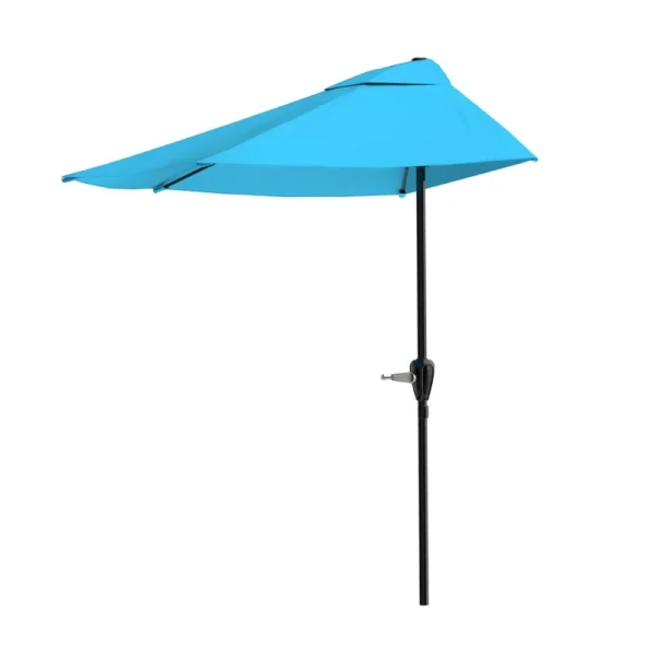 Nature Spring - 9-Foot Half Patio Umbrella - Brilliant Blue