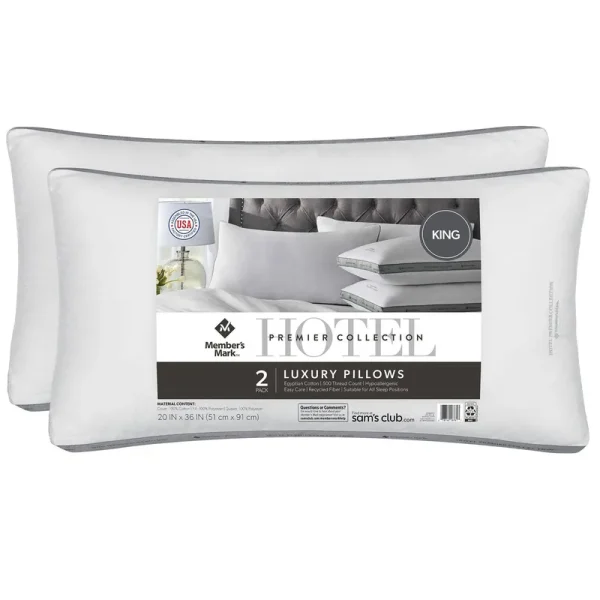 Member's Mark Hotel Premier Collection King Bed Pillows, 2 Pack