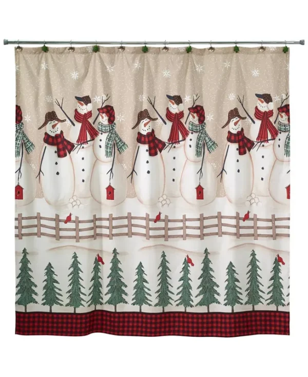 Avanti Snowmen Gathering Shower Curtain