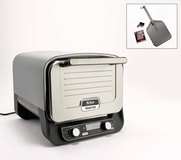 Ninja Woodfire 8-in-1 Outdoor BBQ Smoker Oven & Pizza Peel ,Grey