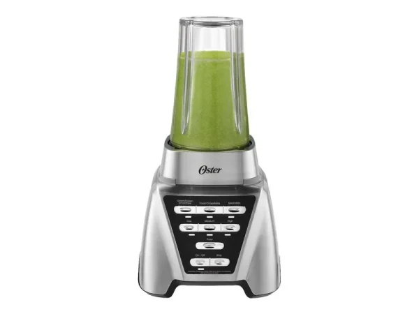Oster Pro 1200 Blender with Glass Jar Plus Smoothie Cup & Food Processor Attachment, Brushed Nickel