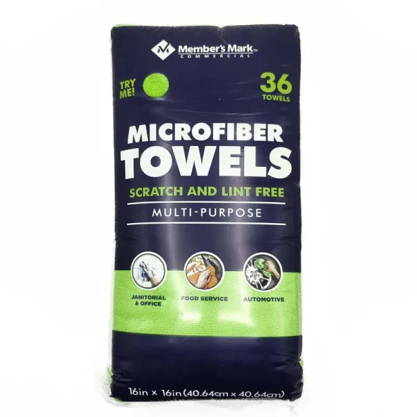 Member's Mark 16" x 16" Microfiber Towels, 36 Count (Green)